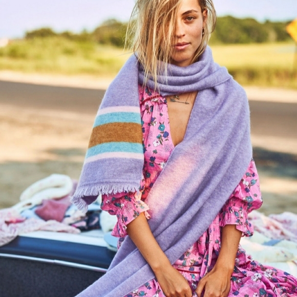LoveShackFancy Accessories - LoveShackFancy Eddie Scarf Purple Heart